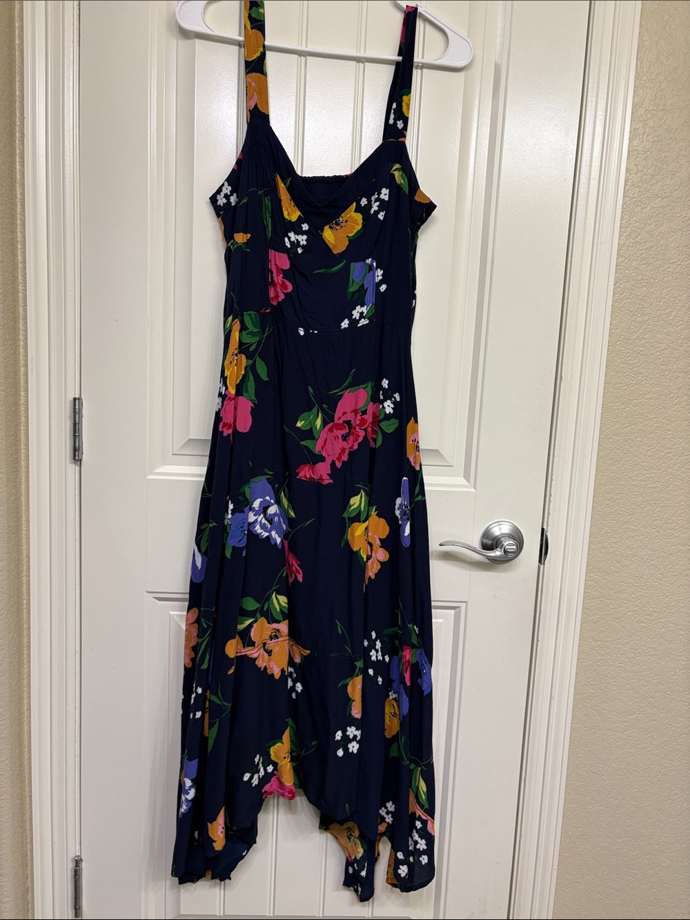 Maeve Anthropologie Vivienne Navy Floral Maxi Dress